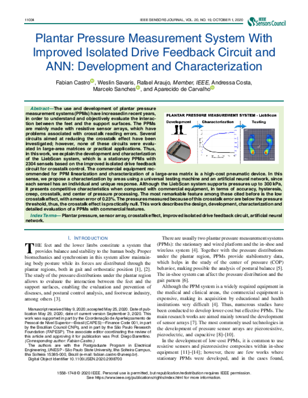 (PDF) Plantar Pressure Measurement System With Improved Isolated Drive ...