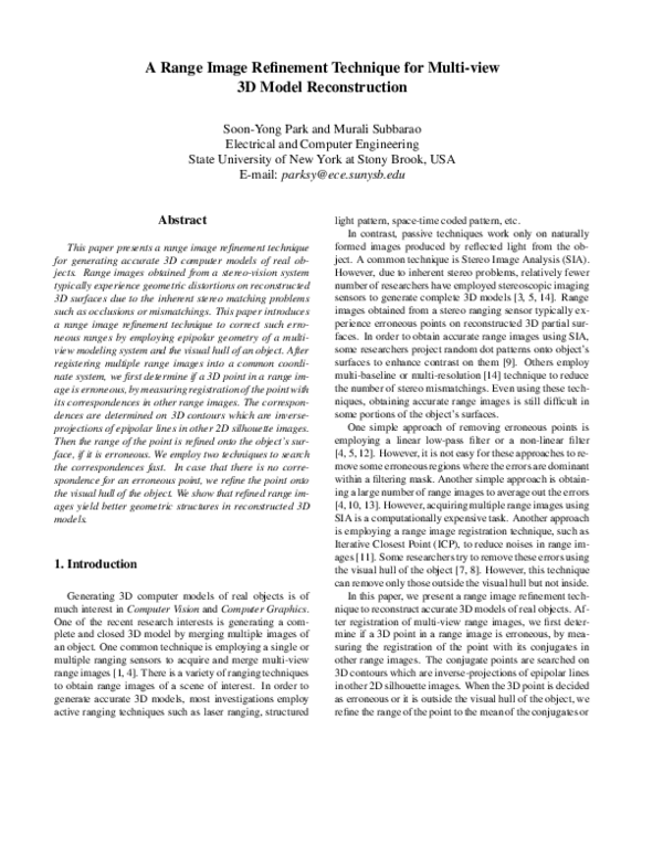(PDF) A range image refinement technique for multi-view 3D model ...