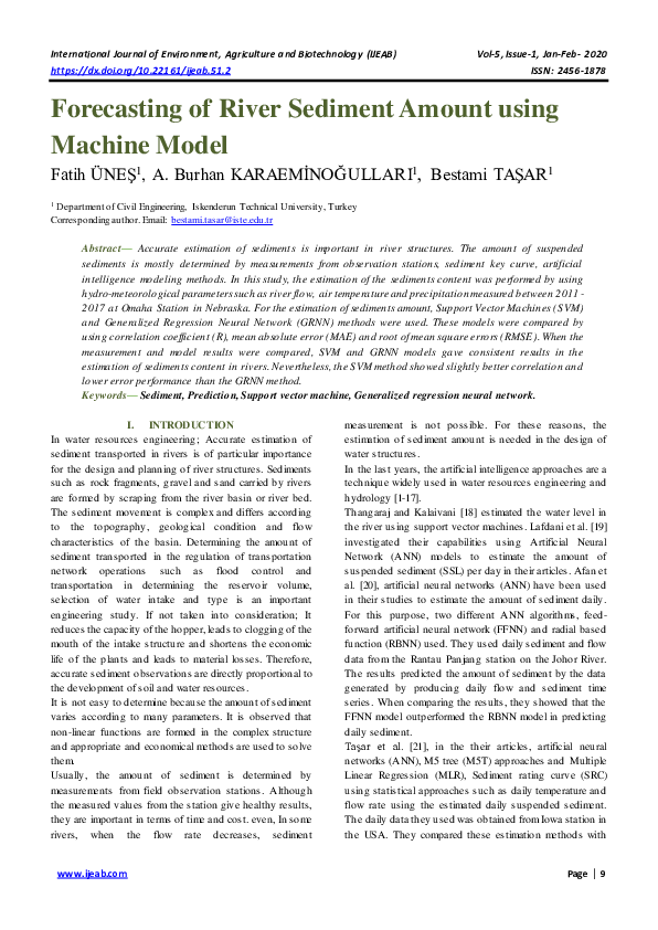 (PDF) Forecasting of River Sediment Amount using Machine Model