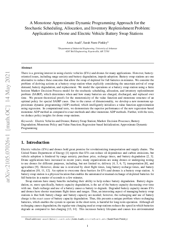 (PDF) A Monotone Approximate Dynamic Programming Approach for the ...