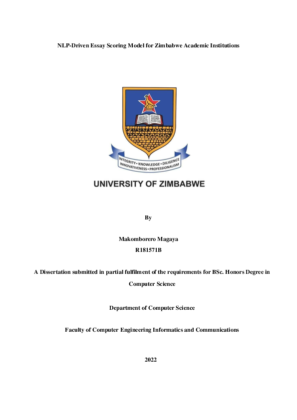 PDF) NLP-Driven Essay Scoring Model for Zimbabwe Academic