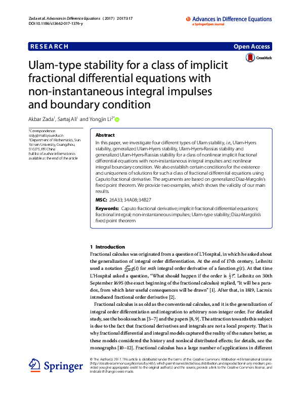 (PDF) Ulam-type stability for a class of implicit fractional ...