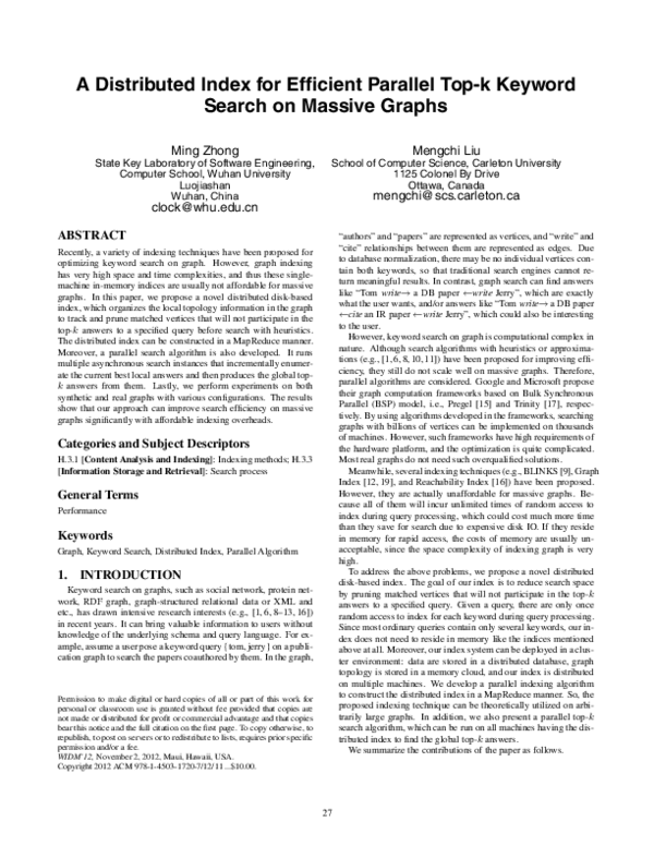 (PDF) A distributed index for efficient parallel top-k keyword search ...