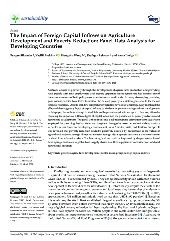 (PDF) The Impact of Foreign Capital Inflows on Agriculture Development ...
