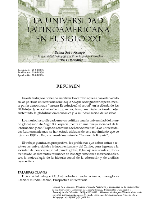 (PDF) La Universidad Latinoamericana en el Siglo XXI