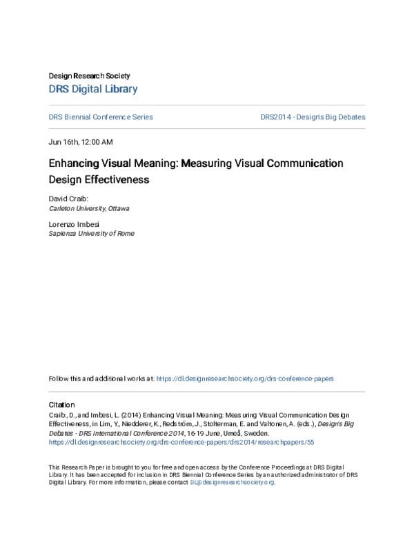 (PDF) Enhancing Visual Meaning: Measuring Visual Communication Design ...