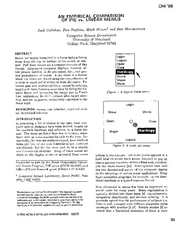 (PDF) An empirical comparison of pie vs. linear menus