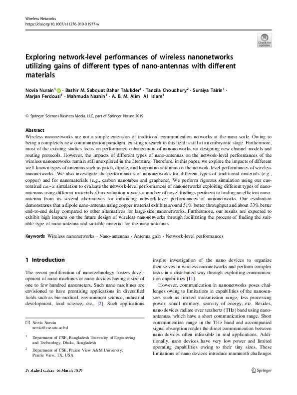 (PDF) Exploring network-level performances of wireless nanonetworks ...
