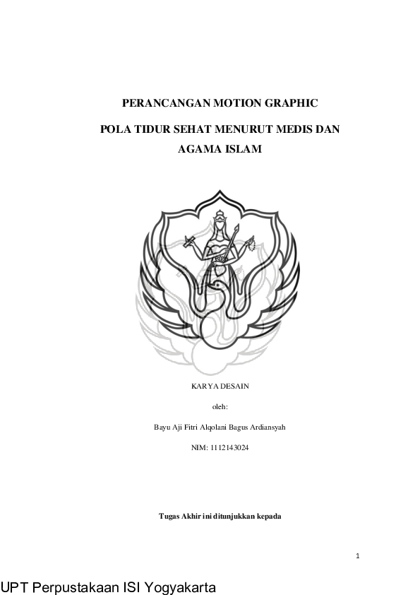 (PDF) Perancangan Motion Graphic Pola Tidur Sehat Menurut Medis dan