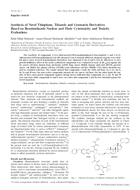 (PDF) Synthesis of Novel Thiophene, Thiazole and Coumarin Derivatives ...