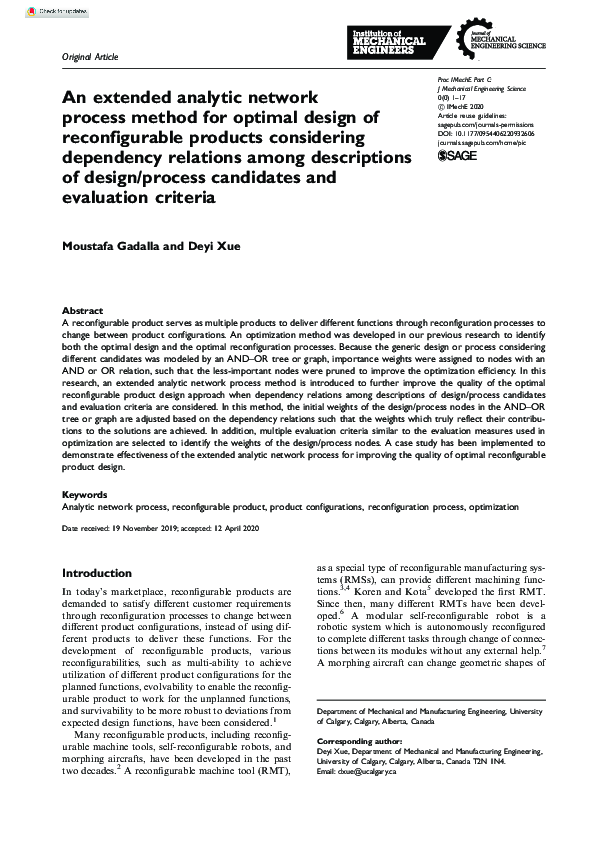 (PDF) An extended analytic network process method for optimal design of ...
