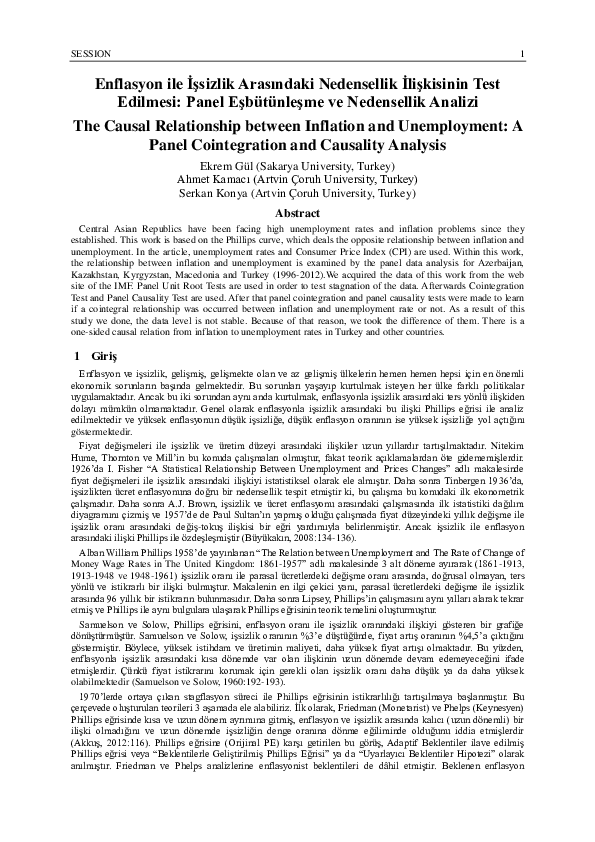  pdf the causal relationship between inflation and unemployment a
