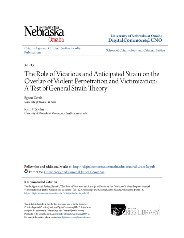 (PDF) The Role of Vicarious and Anticipated Strain on the Overlap of ...