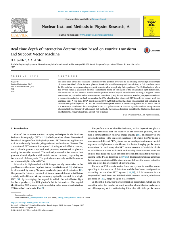 (PDF) Real time depth of interaction determination based on Fourier ...