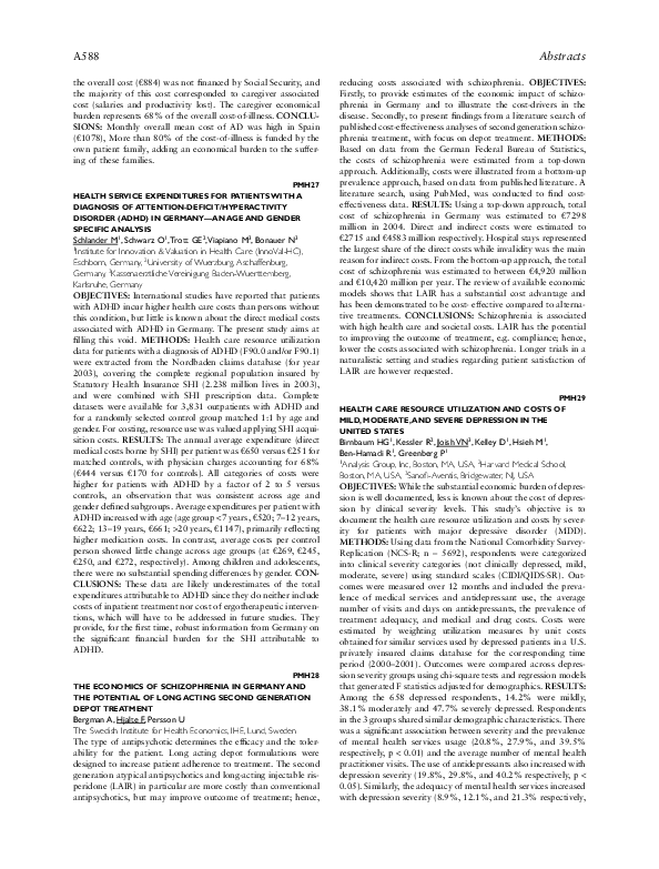 (PDF) PMH29 Health Care Resource Utilization and Costs of Mild ...