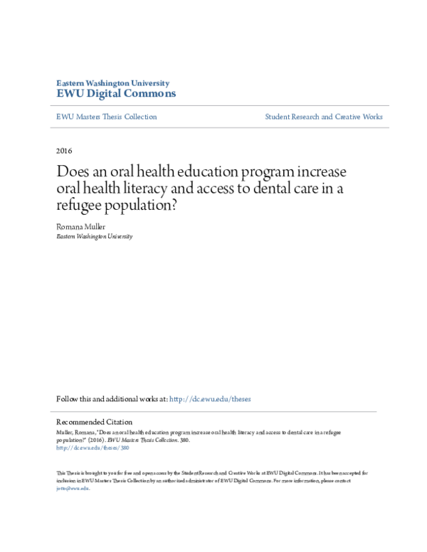 (PDF) Does an oral health education program increase oral health ...