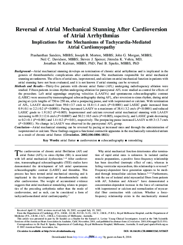 (PDF) Cardiomyopathy Arrhythmias: Implications for the Mechanisms of ...