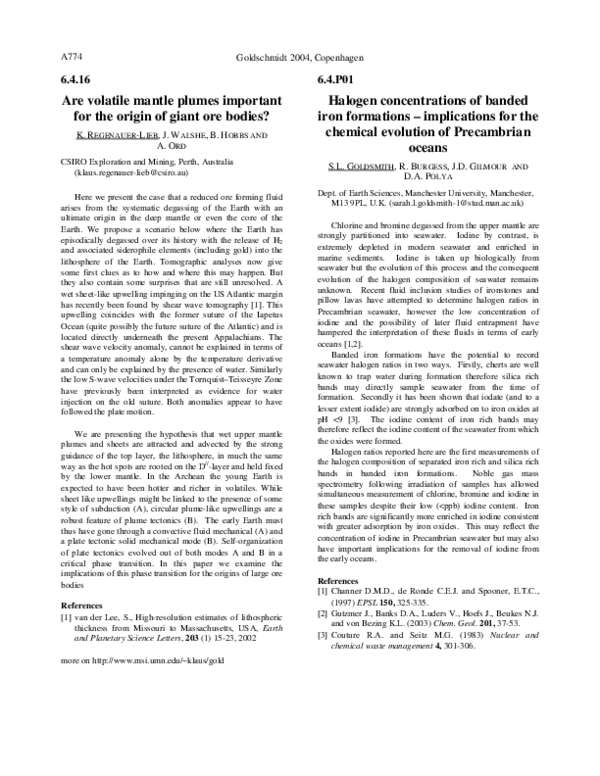 (PDF) Are volatile mantle plumes important for the origin of giant ore ...