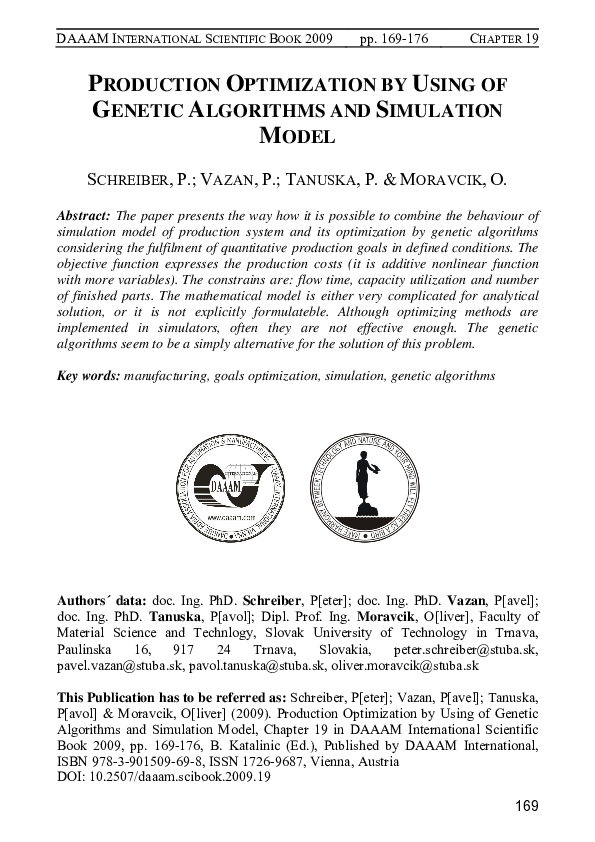 (PDF) Production Optimization by Using of Genetic Algorithms and ...