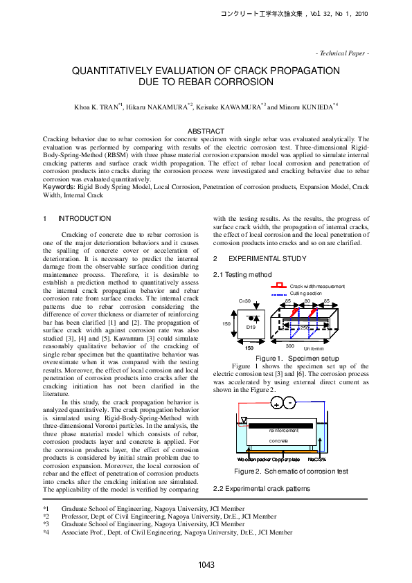 (PDF) Analysis of crack propagation due to rebar corrosion using RBSM