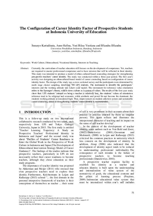 (PDF) The Configuration of Career Identity Factor of Prospective ...