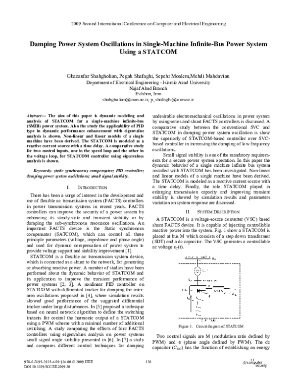 (PDF) Damping Power System Oscillations in Single-Machine Infinite-Bus ...