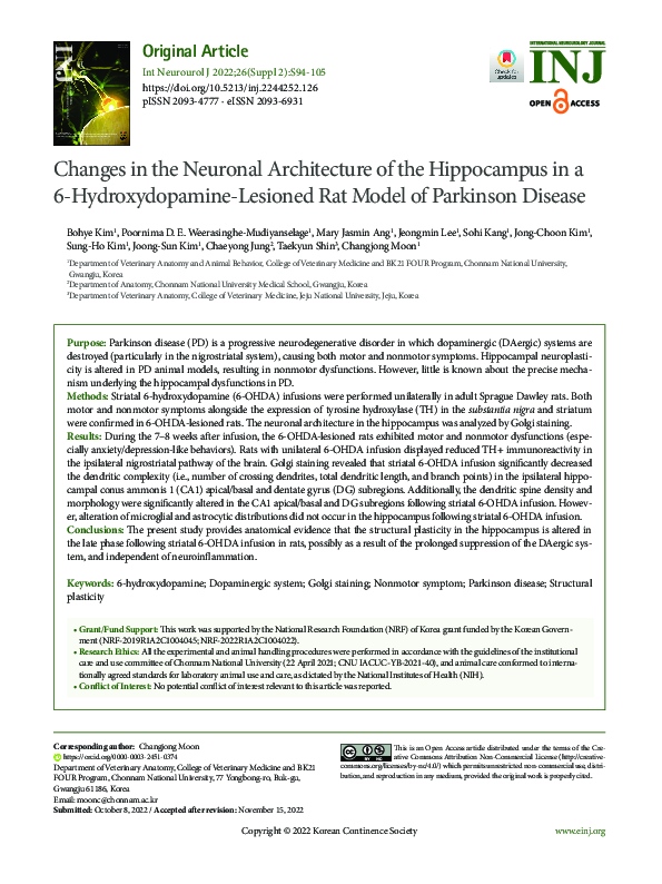 (PDF) Changes in the Neuronal Architecture of the Hippocampus in a 6 ...