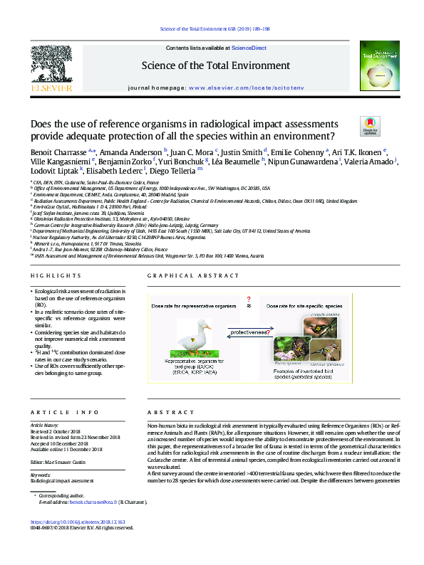 (PDF) Does the use of reference organisms in radiological impact ...