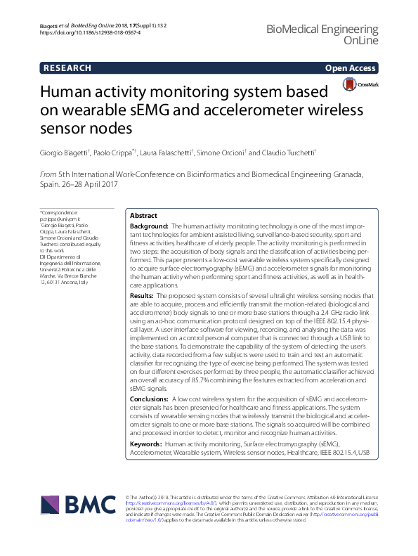 (PDF) Human activity monitoring system based on wearable sEMG and ...