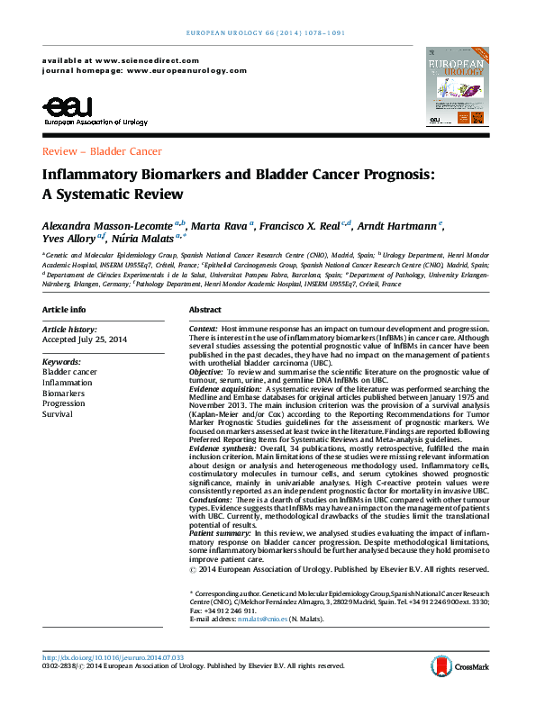 (PDF) Inflammatory Biomarkers and Bladder Cancer Prognosis: A ...