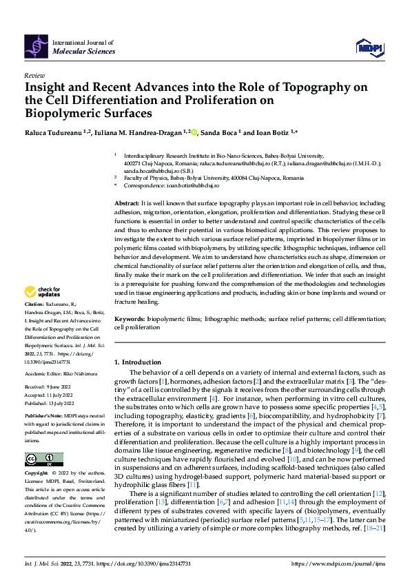 (PDF) Insight and Recent Advances into the Role of Topography on the ...