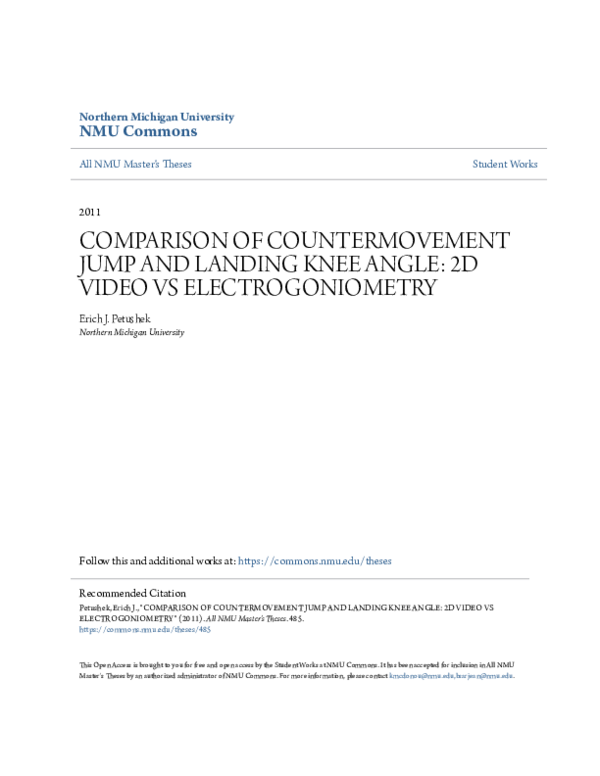 (PDF) Comparison of countermovement jump and landing knee angle| 2D ...