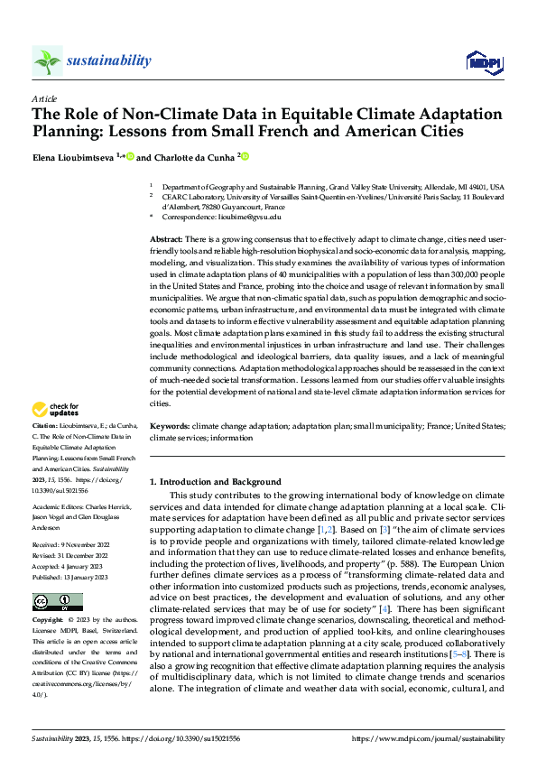 (PDF) The Role of Non-Climate Data in Equitable Climate Adaptation ...