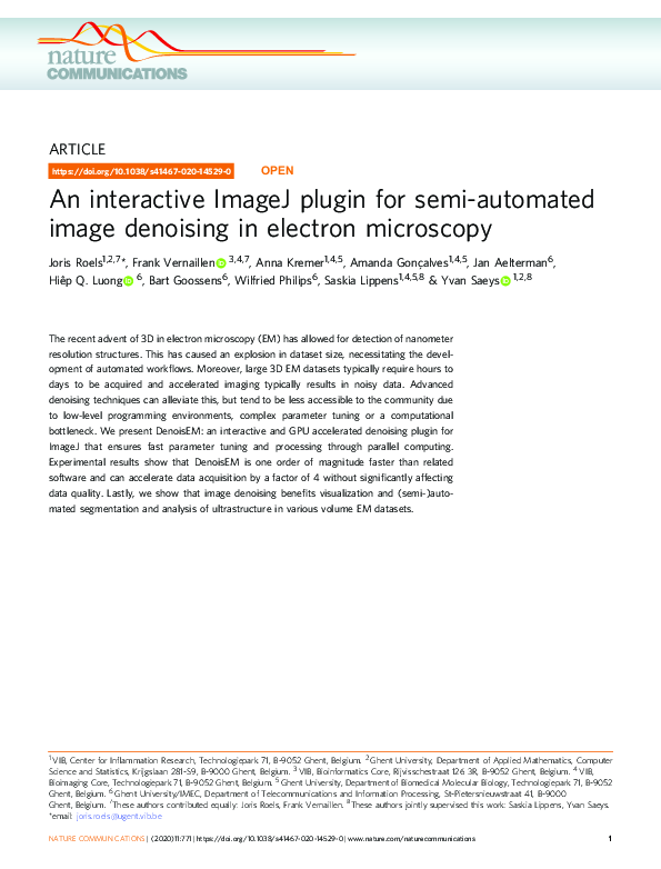 (PDF) An interactive ImageJ plugin for semi-automated image denoising ...