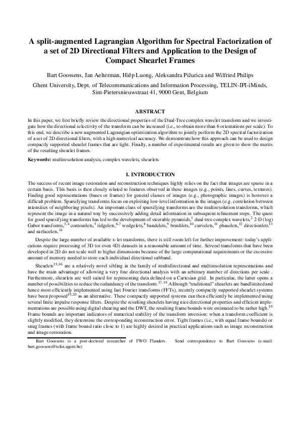(PDF) A split-augmented Lagrangian algorithm for spectral factorization ...
