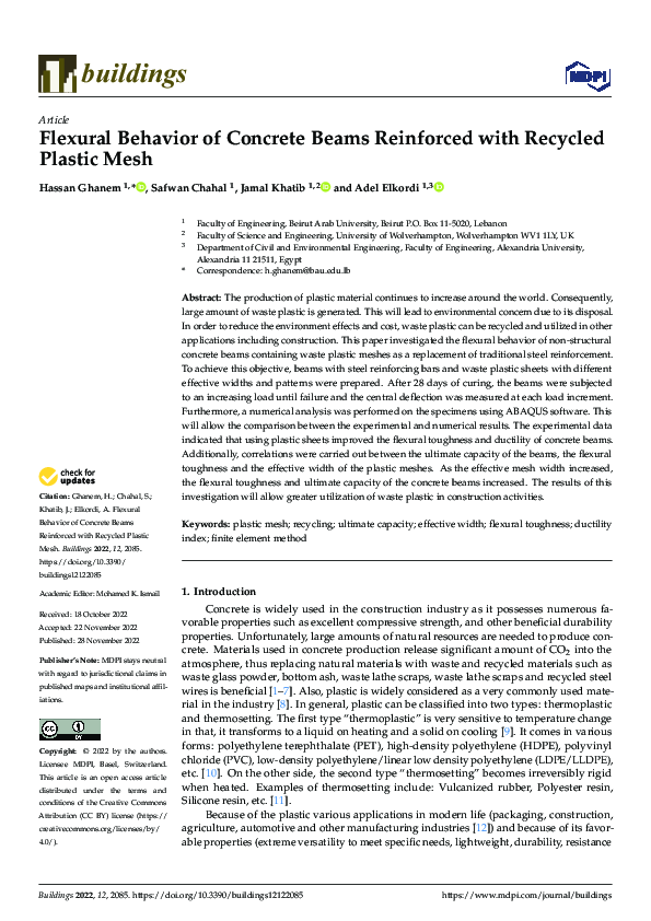 (PDF) Flexural Behavior of Concrete Beams Reinforced with Recycled ...