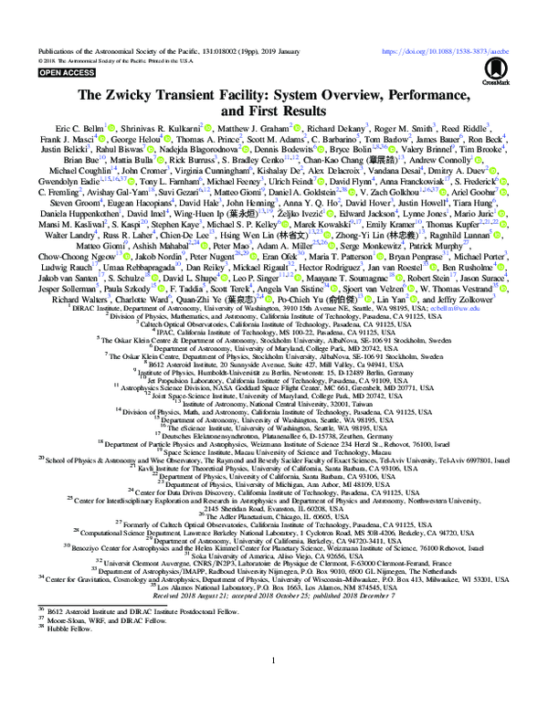 (PDF) The Zwicky Transient Facility: System Overview, Performance, and ...