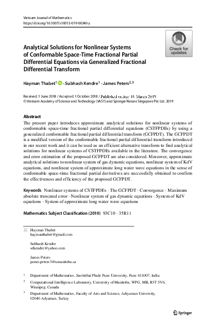 (PDF) Analytical Solutions for Nonlinear Systems of Conformable Space ...