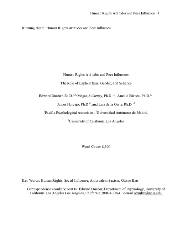 (PDF) Human rights attitudes and peer influence: The role of explicit ...