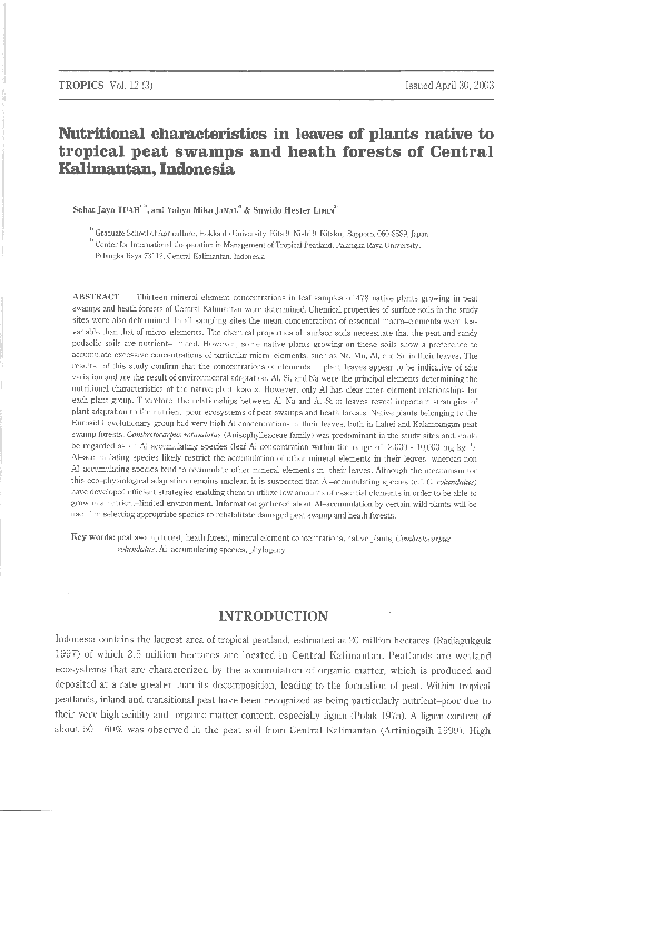 (PDF) Nutritional characteristics in leaves of plants native to ...