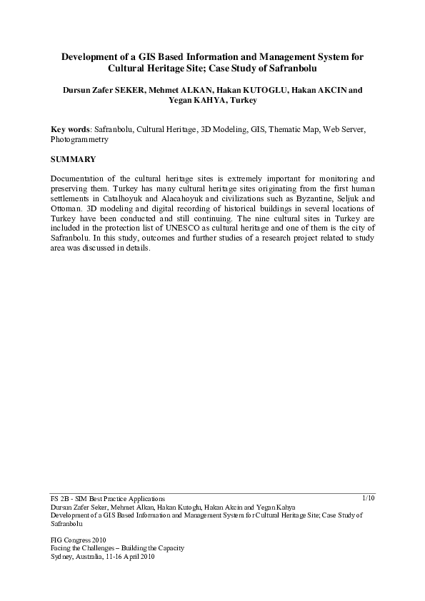 (PDF) Development of a GIS Based Information and Management System for ...