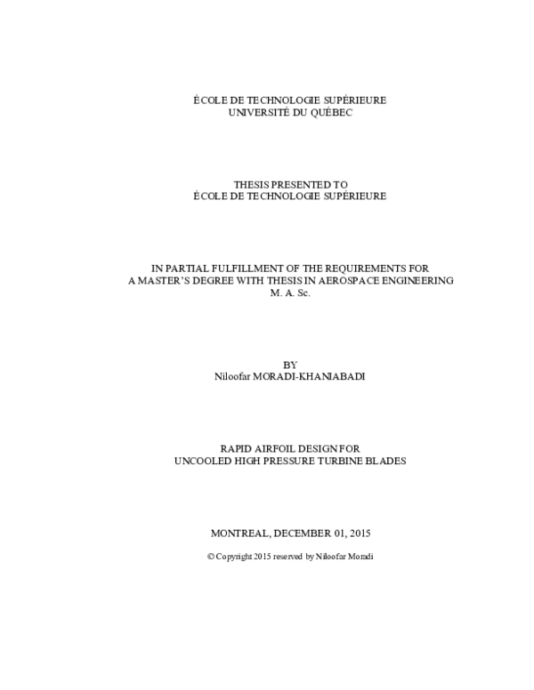 (PDF) Rapid Airfoil Design for Uncooled High Pressure Turbine Blades