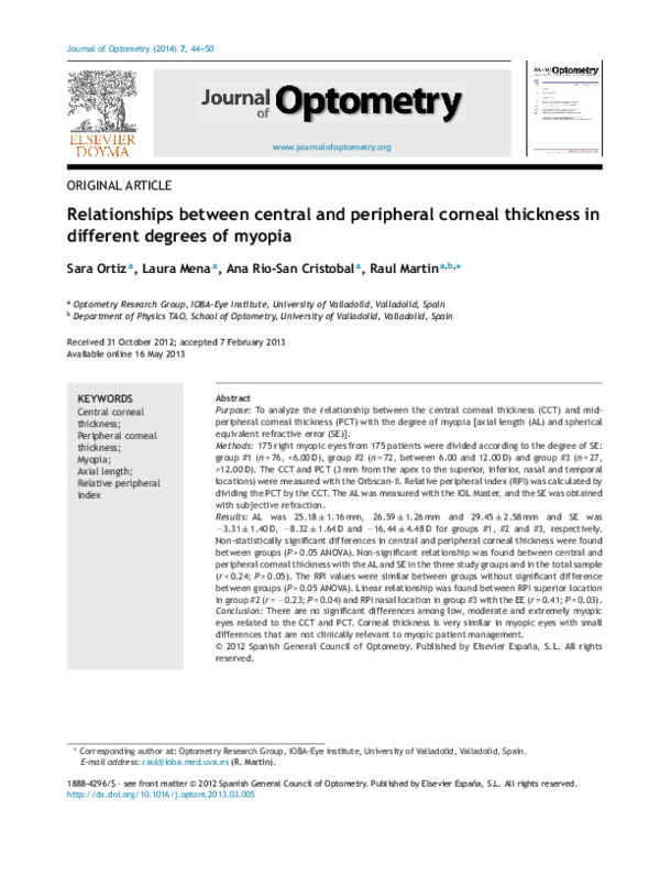 (PDF) Relationships between central and peripheral corneal thickness in ...