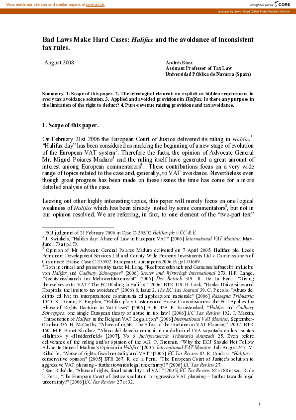 (PDF) Bad Laws Make Hard Cases: Halifax and the Avoidance of ...