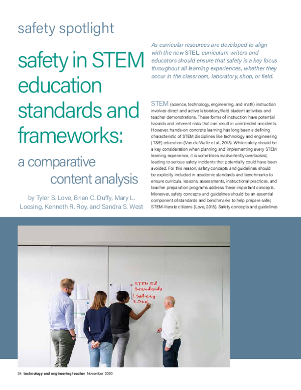 (PDF) Safety in STEM education standards and frameworks: A comparative ...