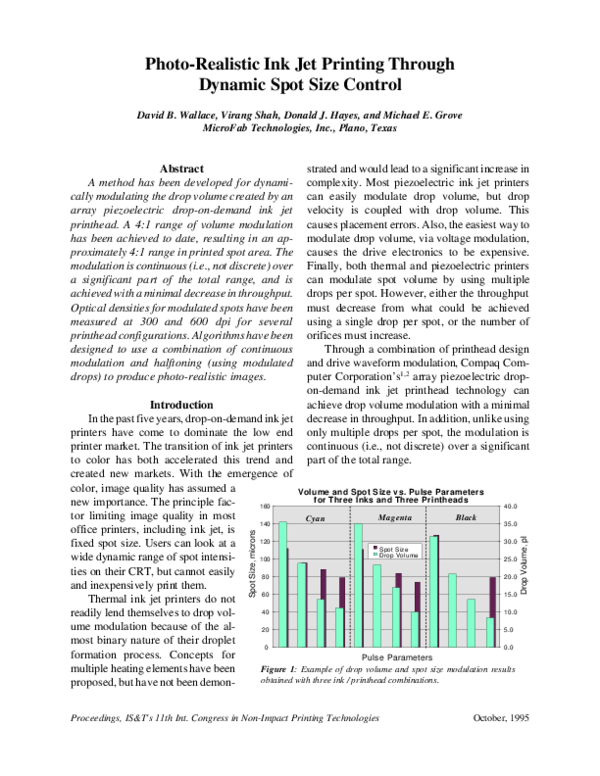 (PDF) Photo-Realistic Ink-Jet Printing through Dynamic Spot Size Control