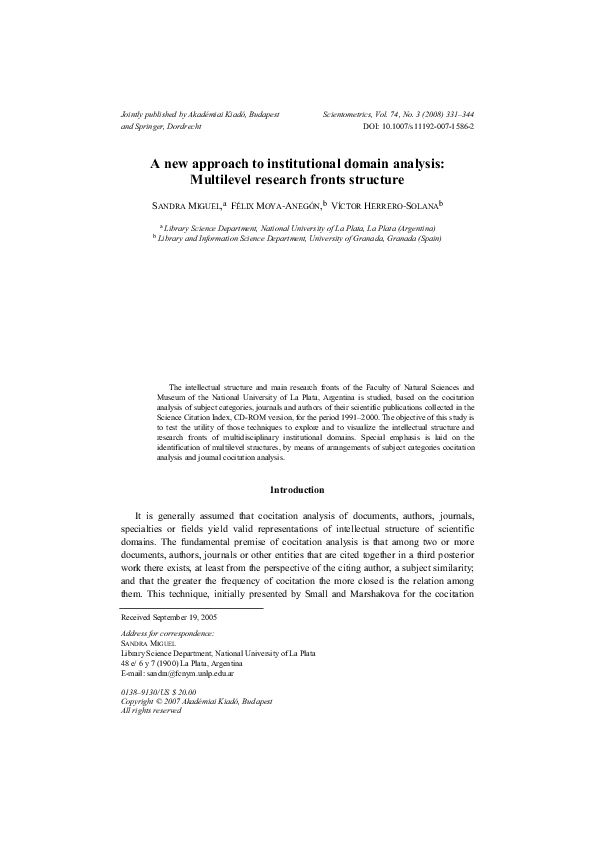 (PDF) A new approach to institutional domain analysis: Multilevel ...