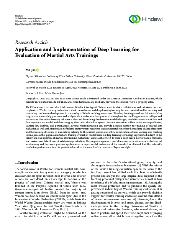 (PDF) Application and Implementation of Deep Learning for Evaluation of
