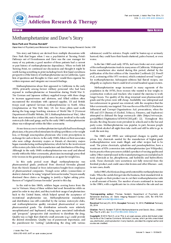 (PDF) Methamphetamine and Dave’s Story