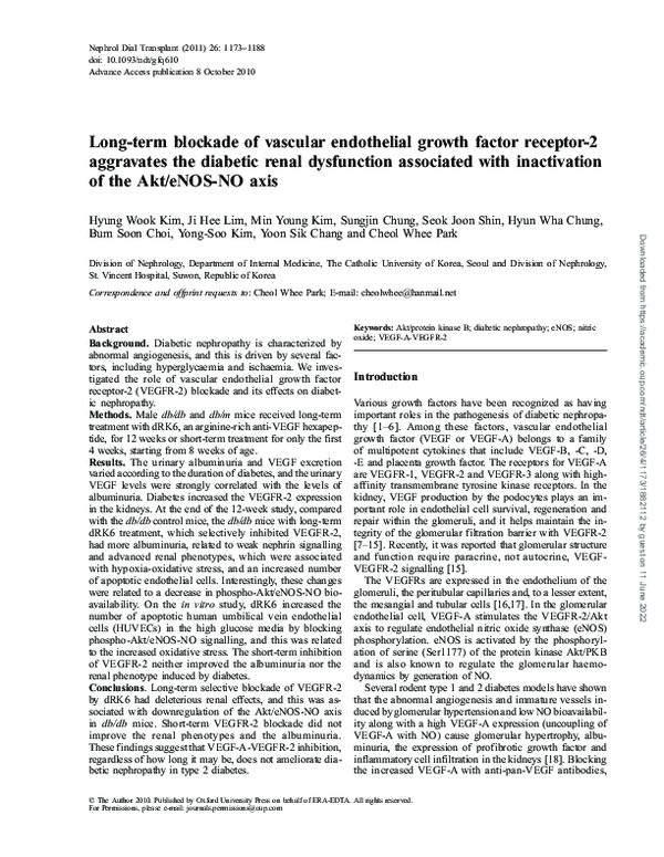 (PDF) Long-term blockade of vascular endothelial growth factor receptor ...